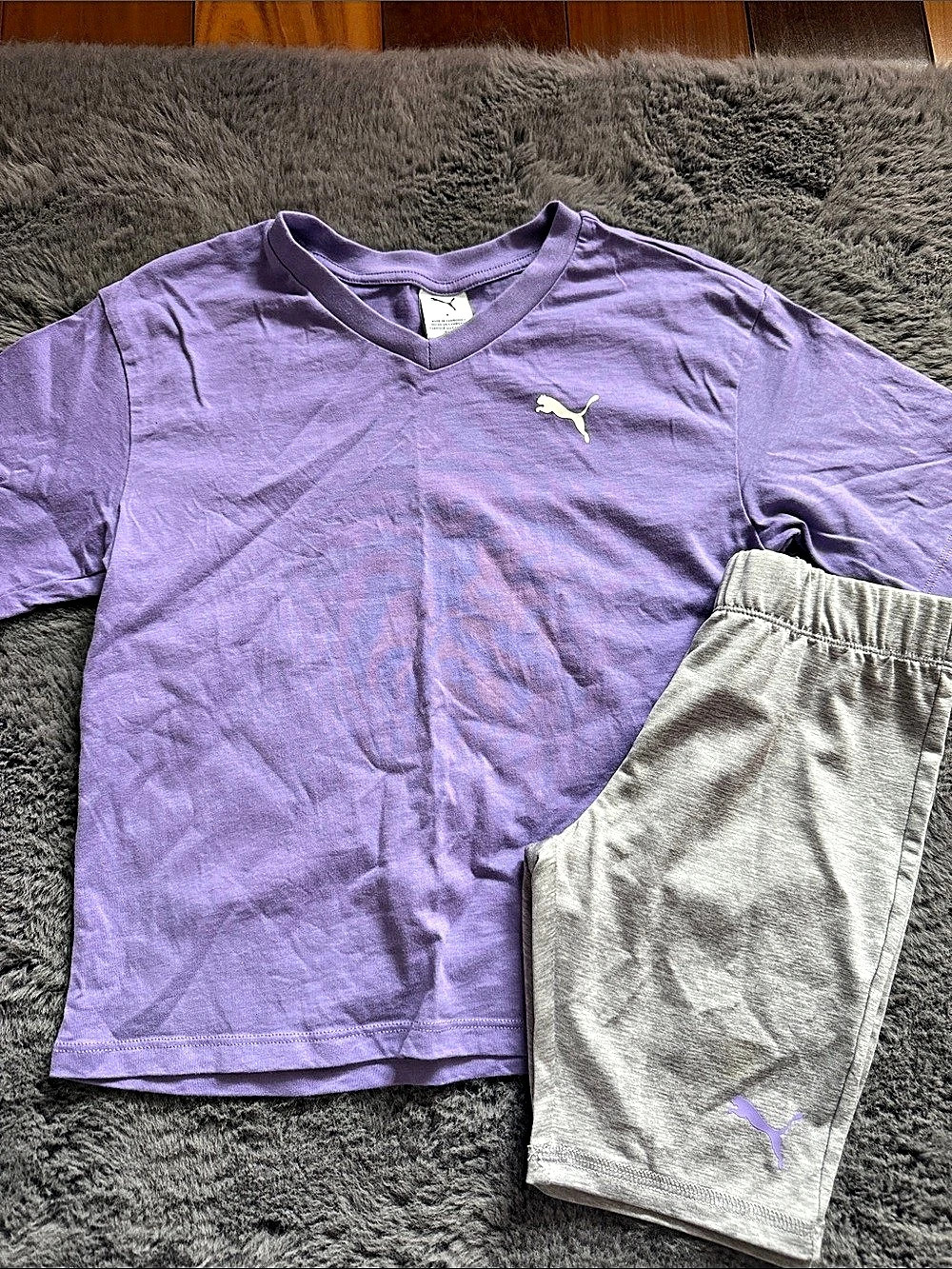 Puma Kids Purple & Gray Athletic Matching Set